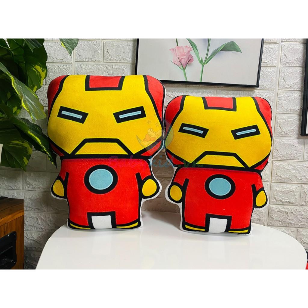 Gối ôm IRON Man, , size50-60cm, handmade Vn , vỏ nhung nhồi bông