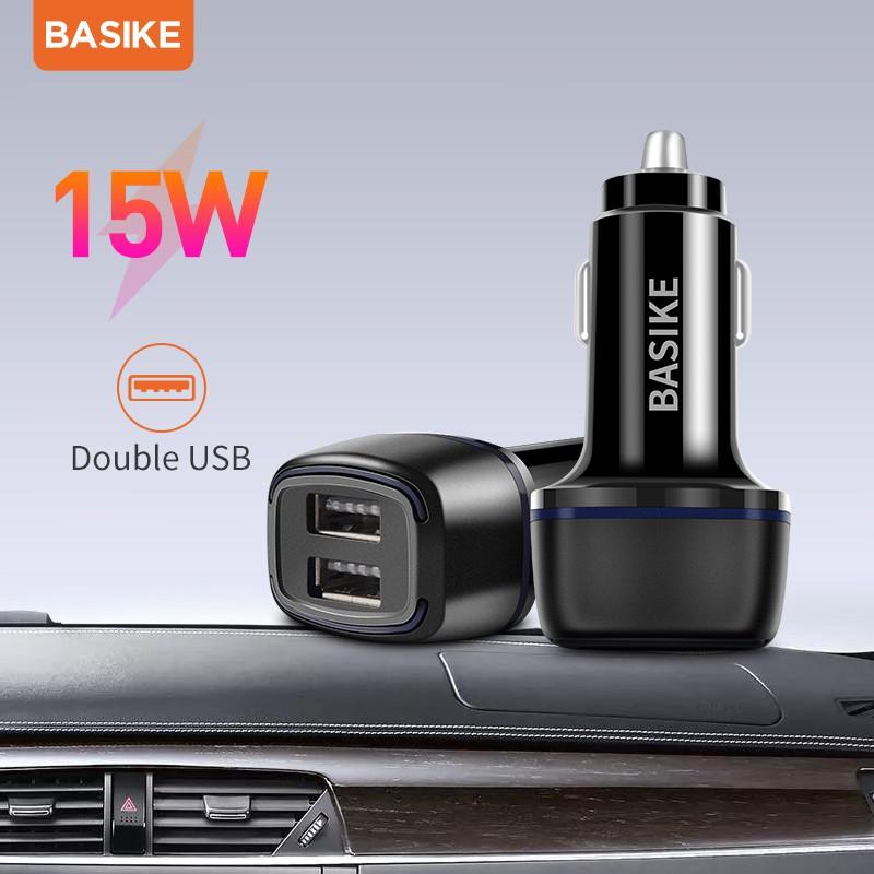 Hàng chính hãng Bộ chuyển đổi sạc nhanh BASIKE UT67 đầu ra USB kép mini 5V/ 3.1A cho xe hơi