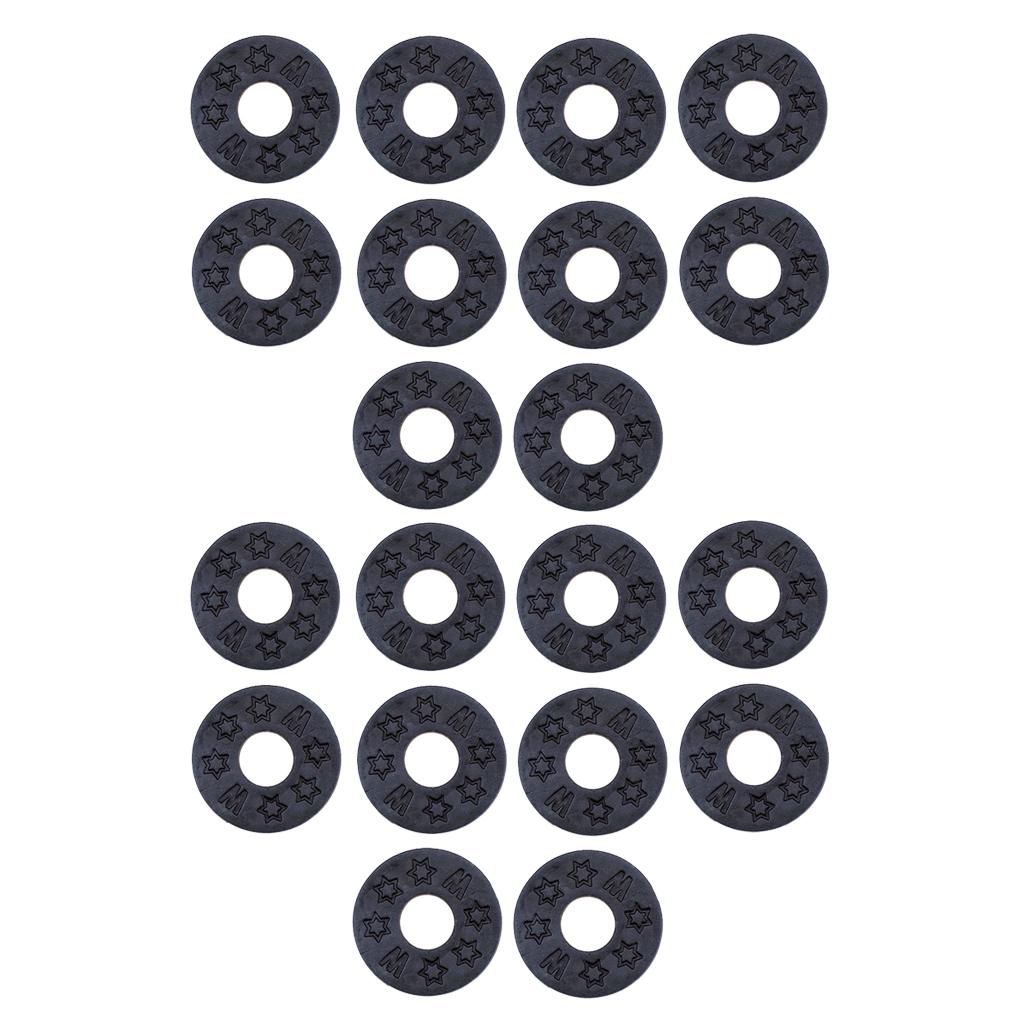 Sunnimix 20 Miếng Dây Đeo Đàn Guitar Khối Cao Su Dây Đeo An Toàn Khóa Máy Giặt Gioăng Đen