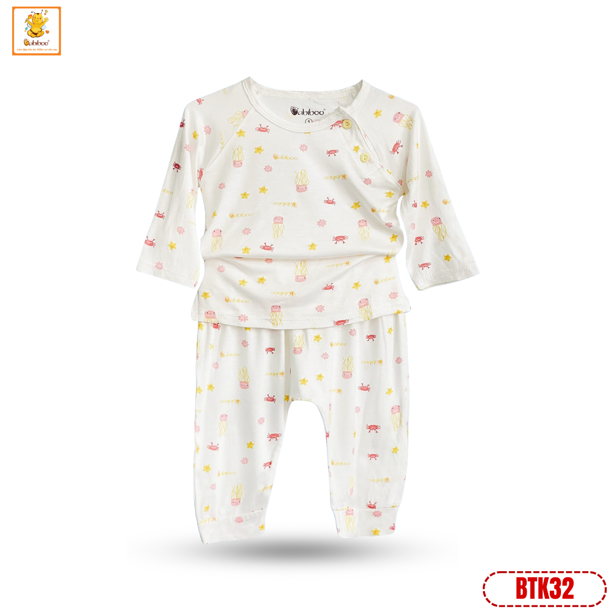 Quần áo cho bé trai, bé gái Babiboo bộ thu đông dài tay chất vải Viscose sợi gỗ mềm mịn BTK32