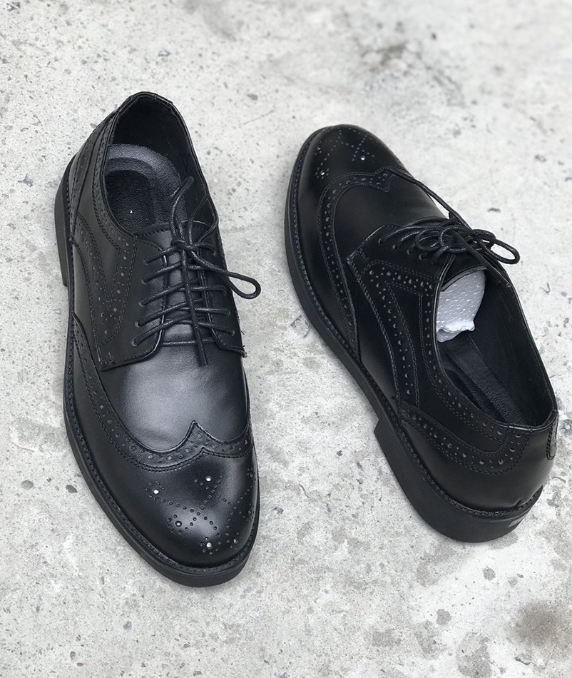 Giày Tây nam da bò công sở cao cấp Derby Wingtip