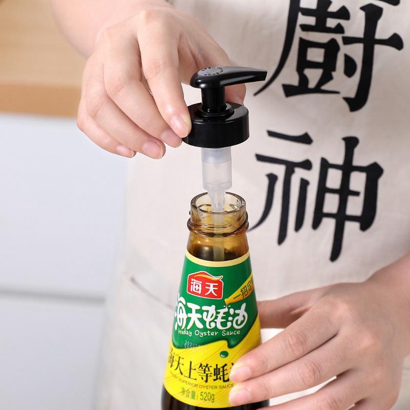 Oyster Sauce Bottle Pump Seasoning Sauce Nozzle Pressure Kitchen Essentials