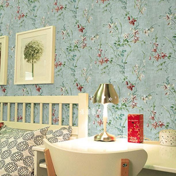 5m Giấy Dán Tường cổ điển xanh không cần keo - khổ 0.45m