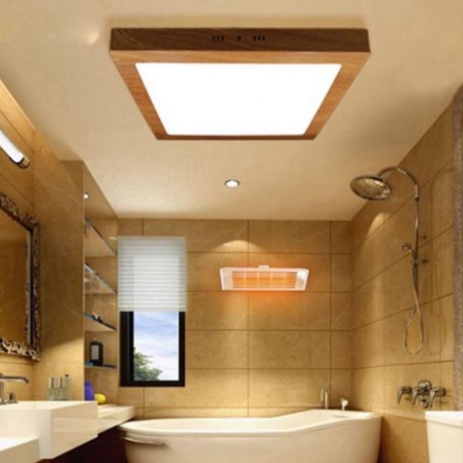 Đèn Ốp Trần Phòng Khách Panel Vân Gỗ Ánh Sáng Trắng