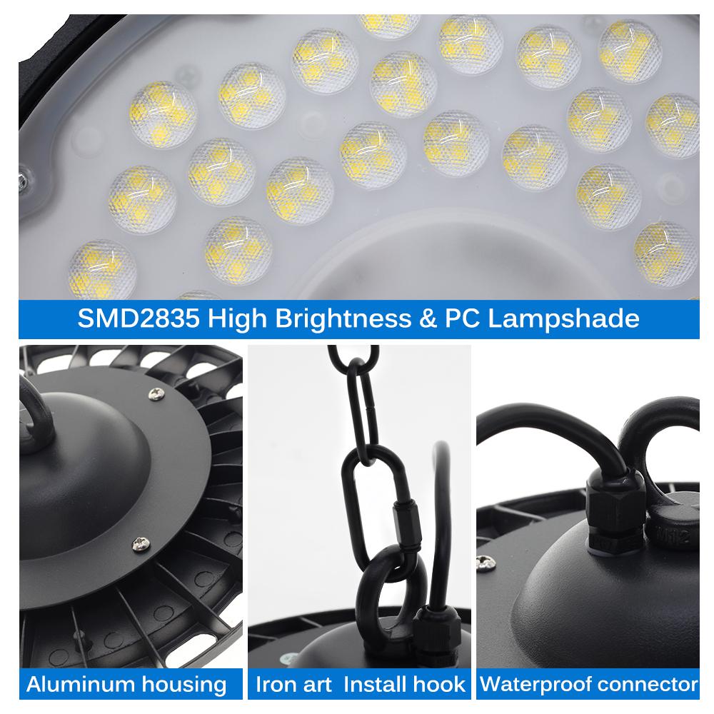 AC220V Siêu sáng UFO LED Đèn High Bay Chống thấm nước Chiếu sáng công nghiệp thương mại Thị trường Nhà kho Đèn nhà để xe