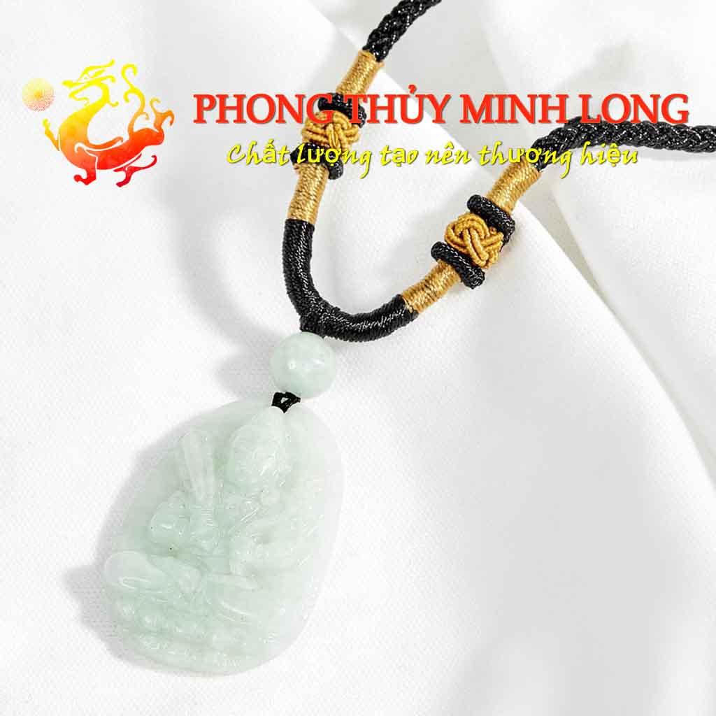 Mặt dây chuyền phật bản mệnh 12 con giáp ngọc Cẩm Thạch hợp người mệnh Hỏa và Mộc