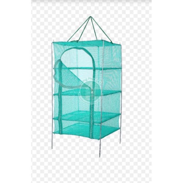 Xả hàng sale 45x45x60cm Lồng lưới phơi khô thực phẩm phơi cá chống côn trùng treo 4 tầng để phơi cá khô có thể xếp gọn-