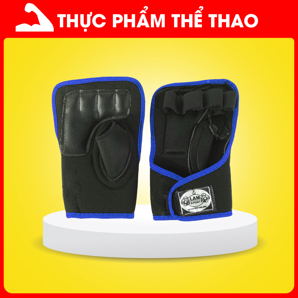 Bao Tay Dán Nhanh - Bao Tay Tập Gym - Lâm Sport - Chất Liệu Thể Thao - 1 Cặp - Đen - Xanh
