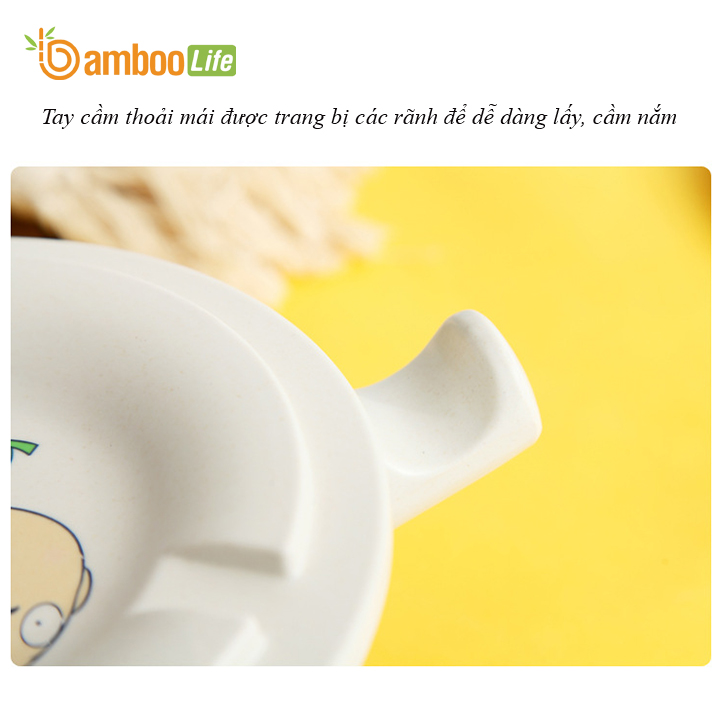 Bát úp mì Bát ăn mì sợi tre Bamboo Life hàng chính hãng BL034 có nắp đậy kèm đũa