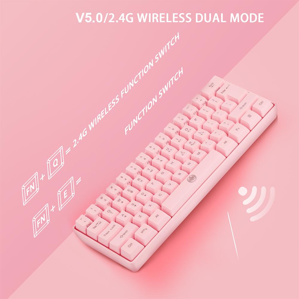 G61 61 Phím RGB Backlit Bluetooth 2.4G-Tương Thích Hai Chế Độ Không Dây Bàn Phím Chơi Game Bàn Phím Máy Tính Cho Game Thủ Máy Tính laptop