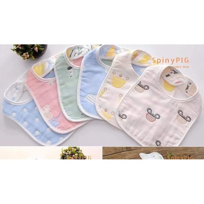 Set 3 khăn yếm vuông 6 lớp cho bé