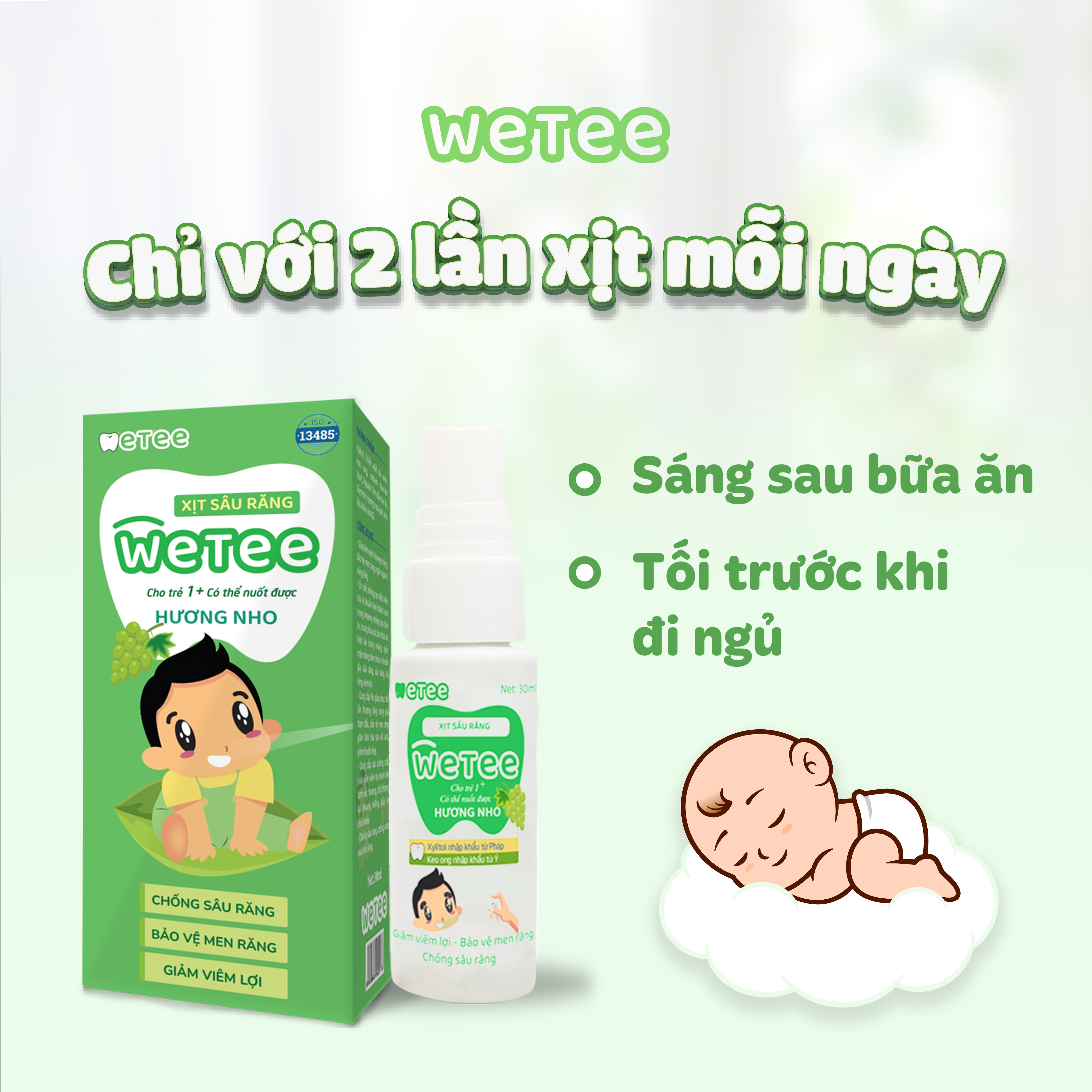 Xịt Răng Miệng Chống Sâu Răng Sún Răng Cho bé WETEE 30ml