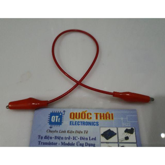 Dây nối 2 đầu kẹp cá sấu nhỏ màu đỏ
