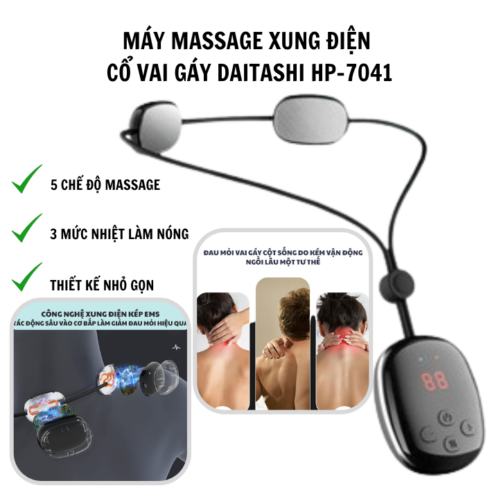 Máy Massage Xung Điện Sothing DAITASHI HP-7041, Tác Động Cổ Vai Gáy, Giúp Thư Giãn, Giảm Đau Lưng, Lưu Thông Khí Huyết- Hàng Chính Hãng