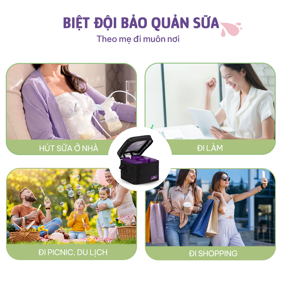 Túi Đá Khô Trữ Sữa Mama’s Choice, Giữ Lạnh Sữa Mẹ Lên Đến 14 Tiếng, Túi Giữ Nhiệt Bình Sữa, Đựng Và Giữ Ấm Đồ Ăn Cho Bé 