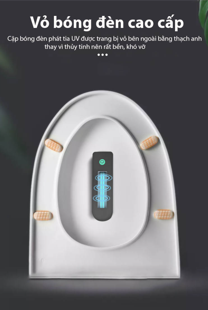 Đèn LED UV khử trùng nhà vệ sinh Laeri UVC HOOM-Design 1200mAh