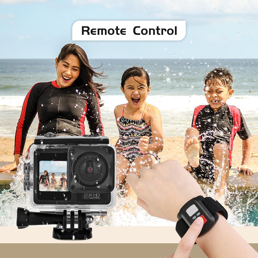 Camera hành động gốc Ultra HD 5K 30fps Hiển thị đôi cảm ứng màn hình không thấm nước WIFI WiFi WiFi WiFi Sports Cam