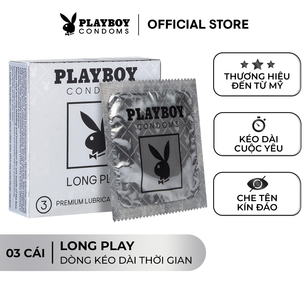 Bao Cao Su PLAYBOY LONG PLAY Hộp 3 Cái