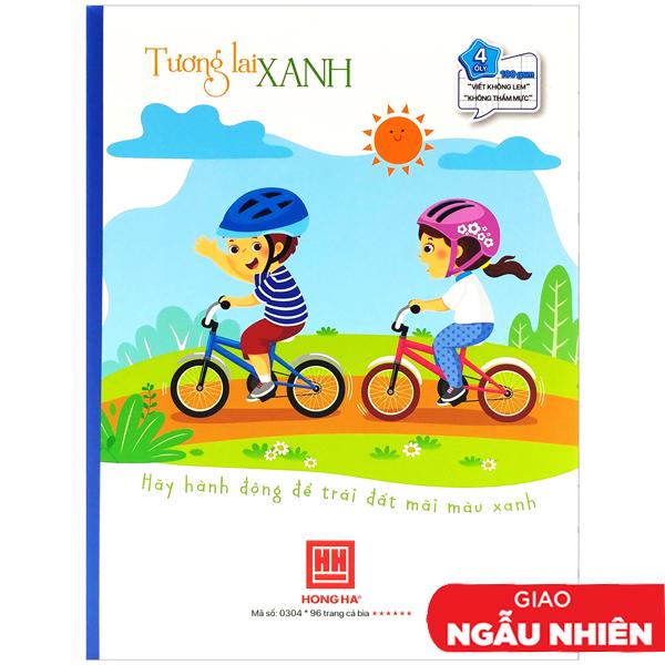 Combo 5 Vở Class Tương Lai Xanh - 4 Ô Ly 96 Trang 100gsm - Hồng Hà 0304 (Mẫu Màu Giao Ngẫu Nhiên)