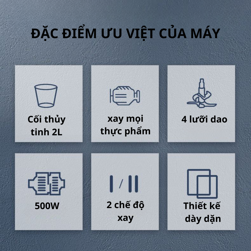 Máy Xay Thịt Đa Năng Lumabella B-5003 Công Suất Cao 500W, Dung Tích Lớn 2L, Xay Nhuyễn Mọi Loại Thực Phẩm Nhanh Chóng - DELIYA - HÀNG CHÍNH HÃNG