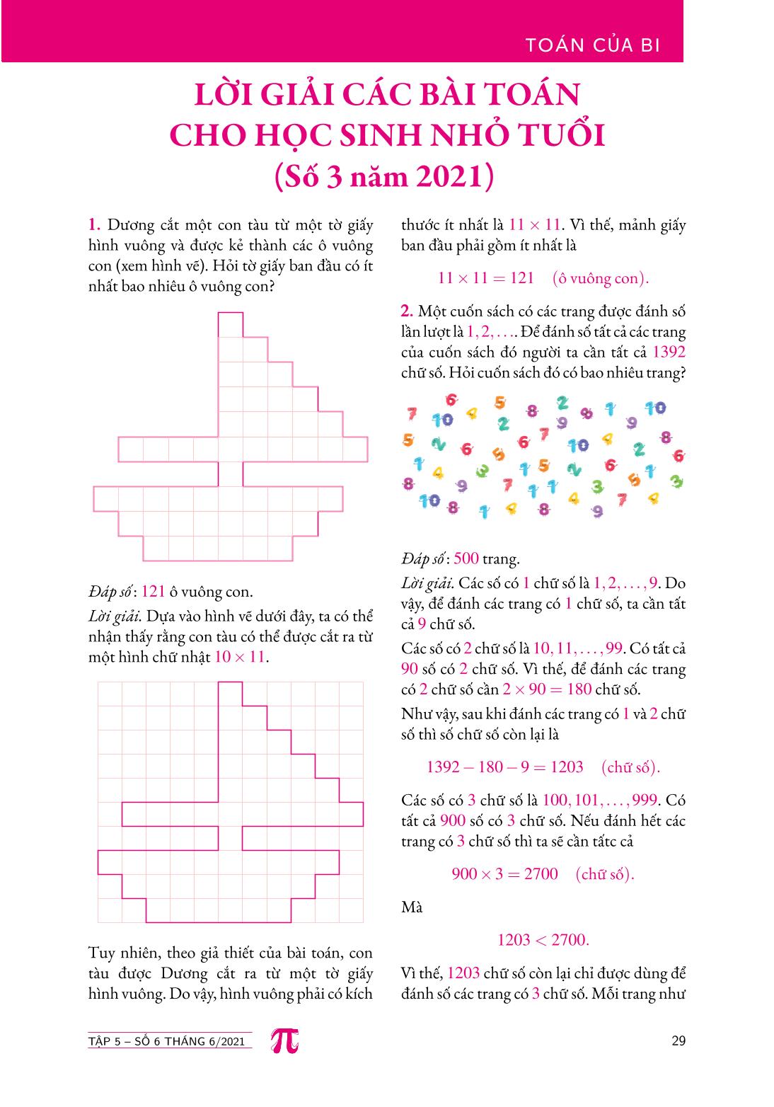 Tạp chí Pi- Hội Toán học Việt Nam số 6/ tháng 6 năm 2021