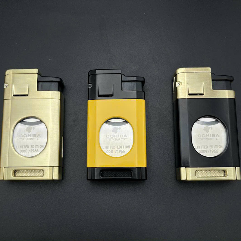 Vỏ Hột Quẹt Bật Lửa Gas COB-196 Khò 3 Tia Cực Mạnh Tích Hợp Cắt Tiện Lợi - Nhiều Màu (KHÔNG CHỨA GAS/XĂNG)