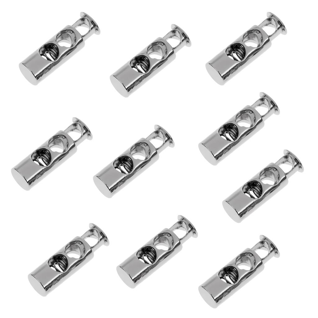 10 Miếng Khóa Dây Kim Loại Khóa 2 Lỗ Chuyển đổi Lò Xo Ngăn Chặn Kết Thúc