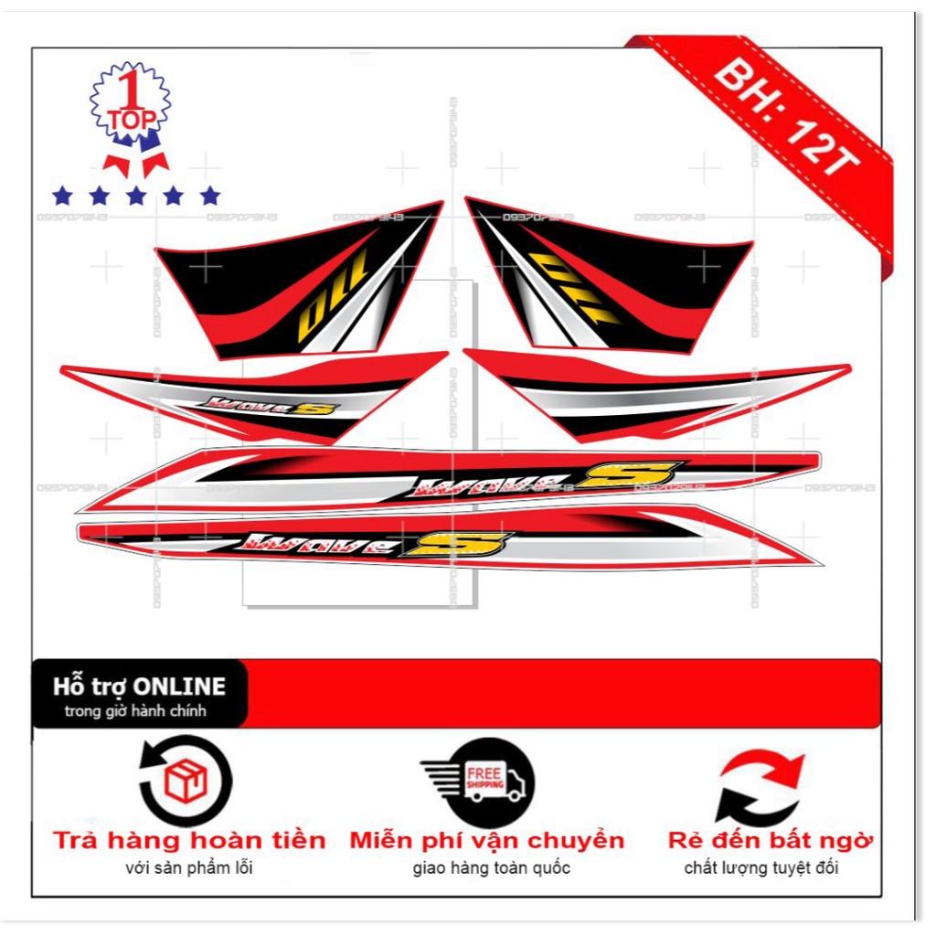 Tem rời dành cho wave S 110 2012 trắng đỏ