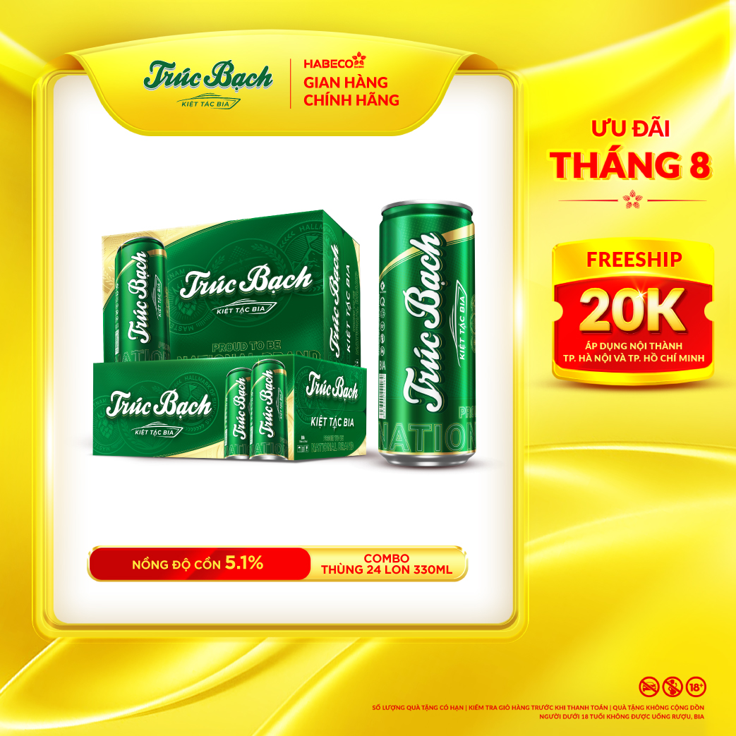 Combo 2 Thùng Bia Trúc Bạch - Thùng 24 lon 330ml