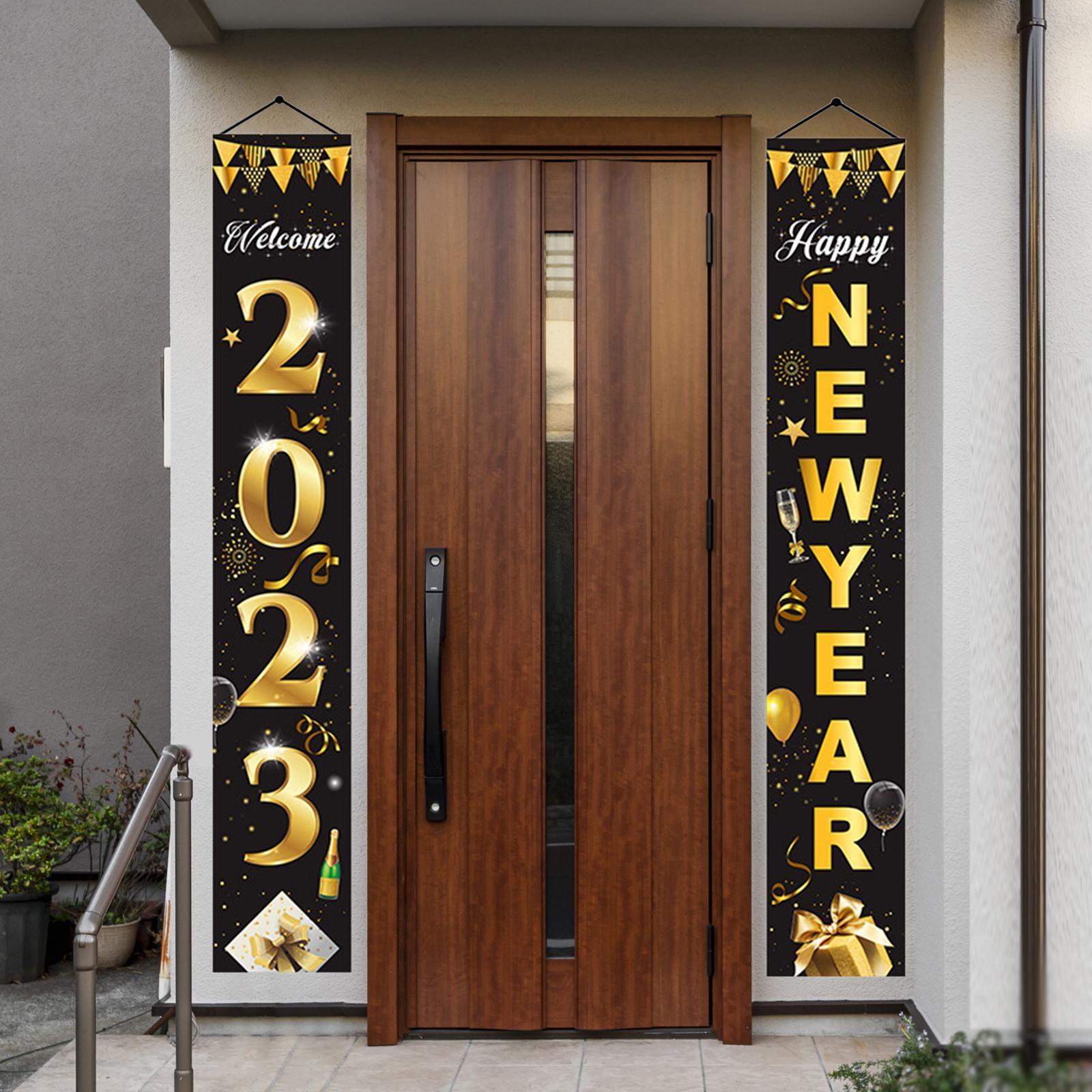 1 Pair New Year Porch Sign Banners Couplet Decor for Festival Doorway Garden