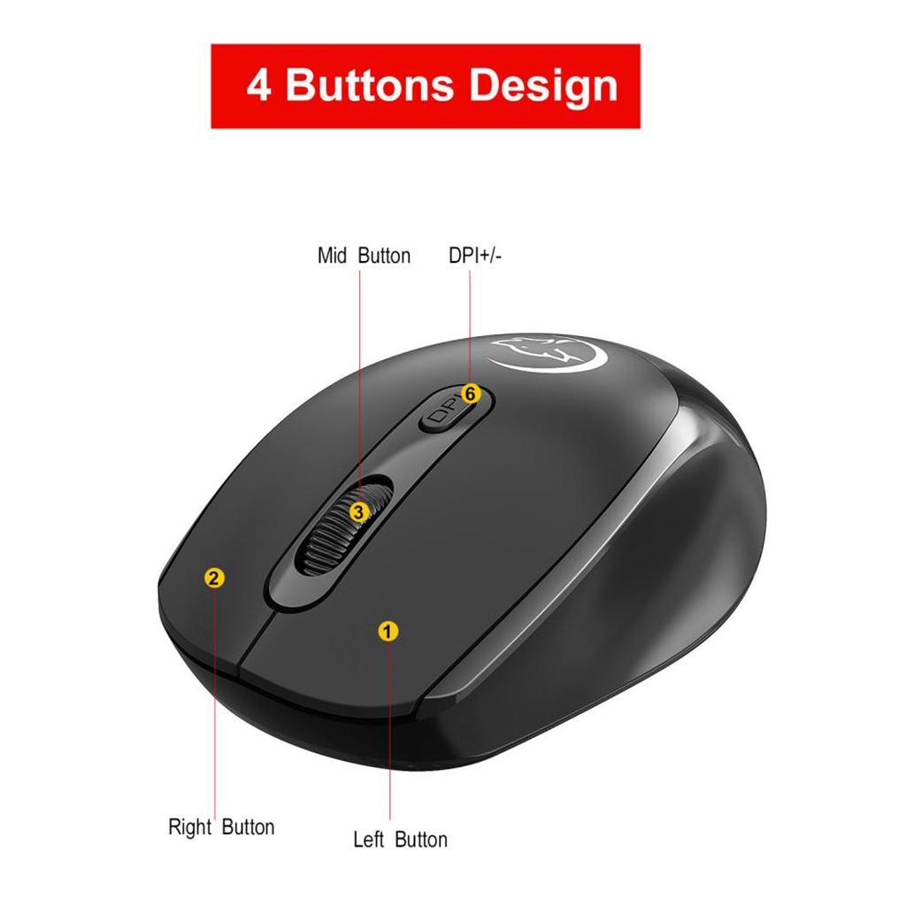 Fashionable 1200/1600/2400DPI Rechargeable 2.4G USB Wireless Optical Mouse