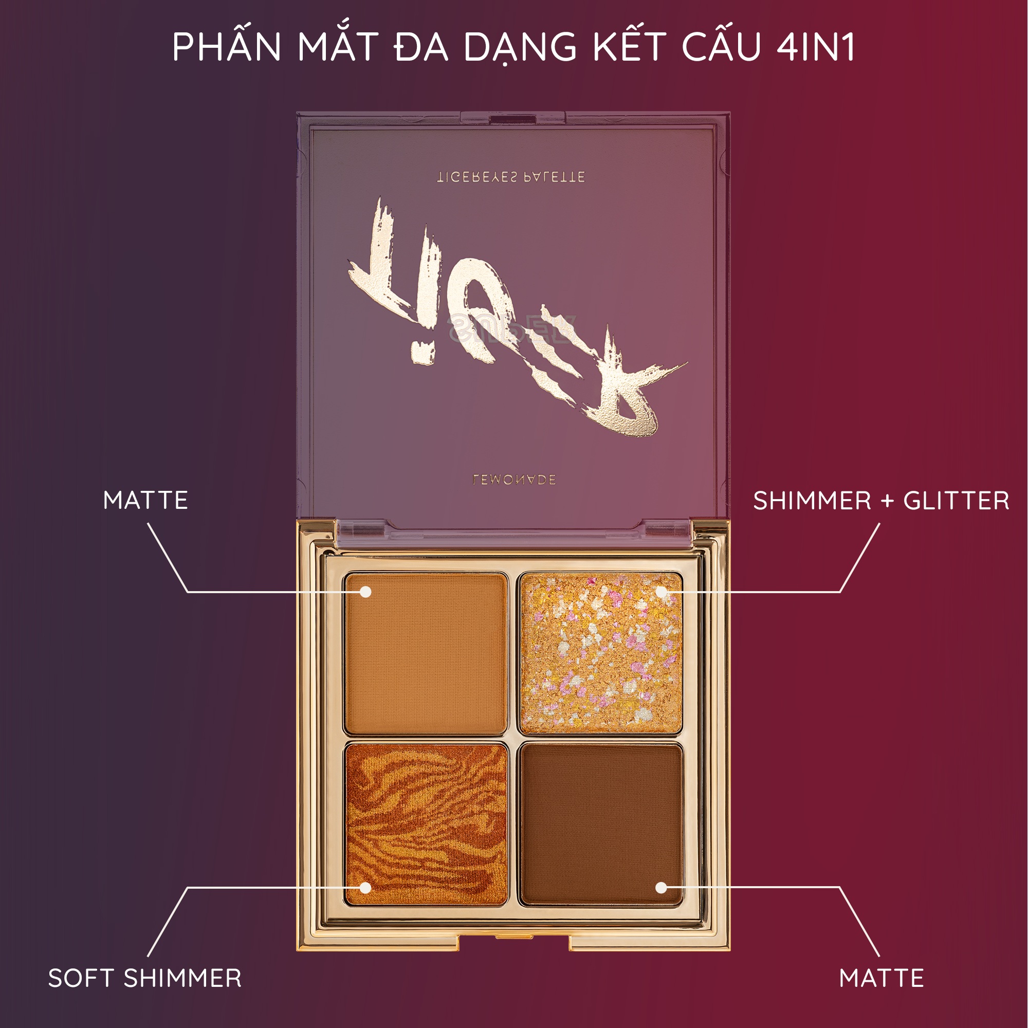 Combo Lemonade bảng phấn mắt SuperTiger Eyeshadow Mini Palette 8.8g và chì kẻ mày 2 đầu Want It Got It 2.75g