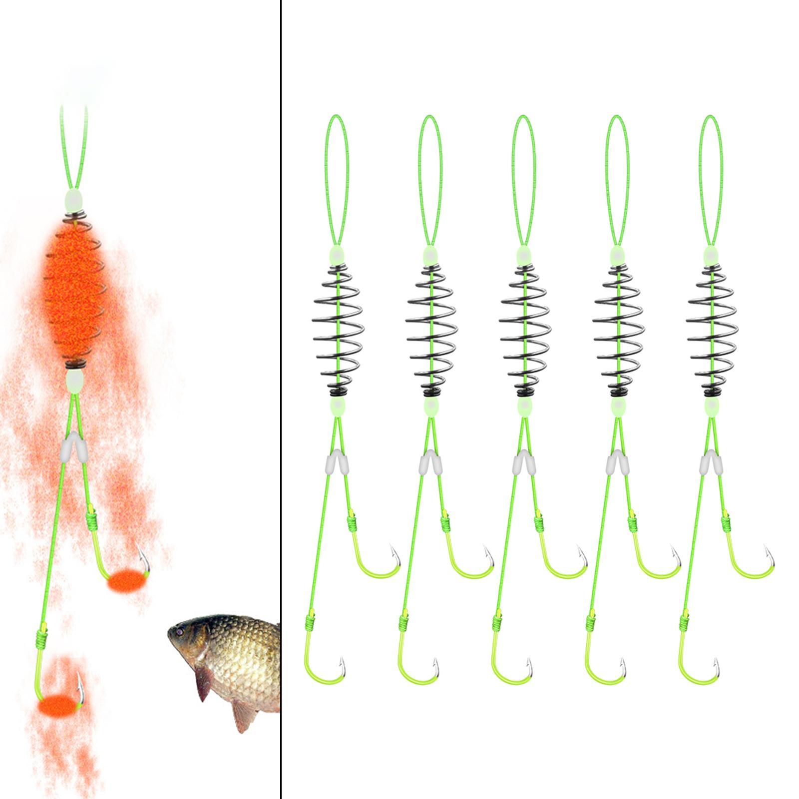 Spring Double Barbed Hooks Fishing Hooks, Saltwater Fish Hooks Sea Fishhook Fish Feeder Accessories Spring Hook