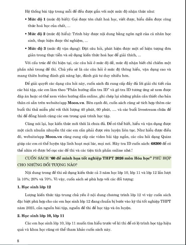 Sách 60 Đề Minh Họa Tốt Nghiệp THPT 2026 - Môn Hóa Học