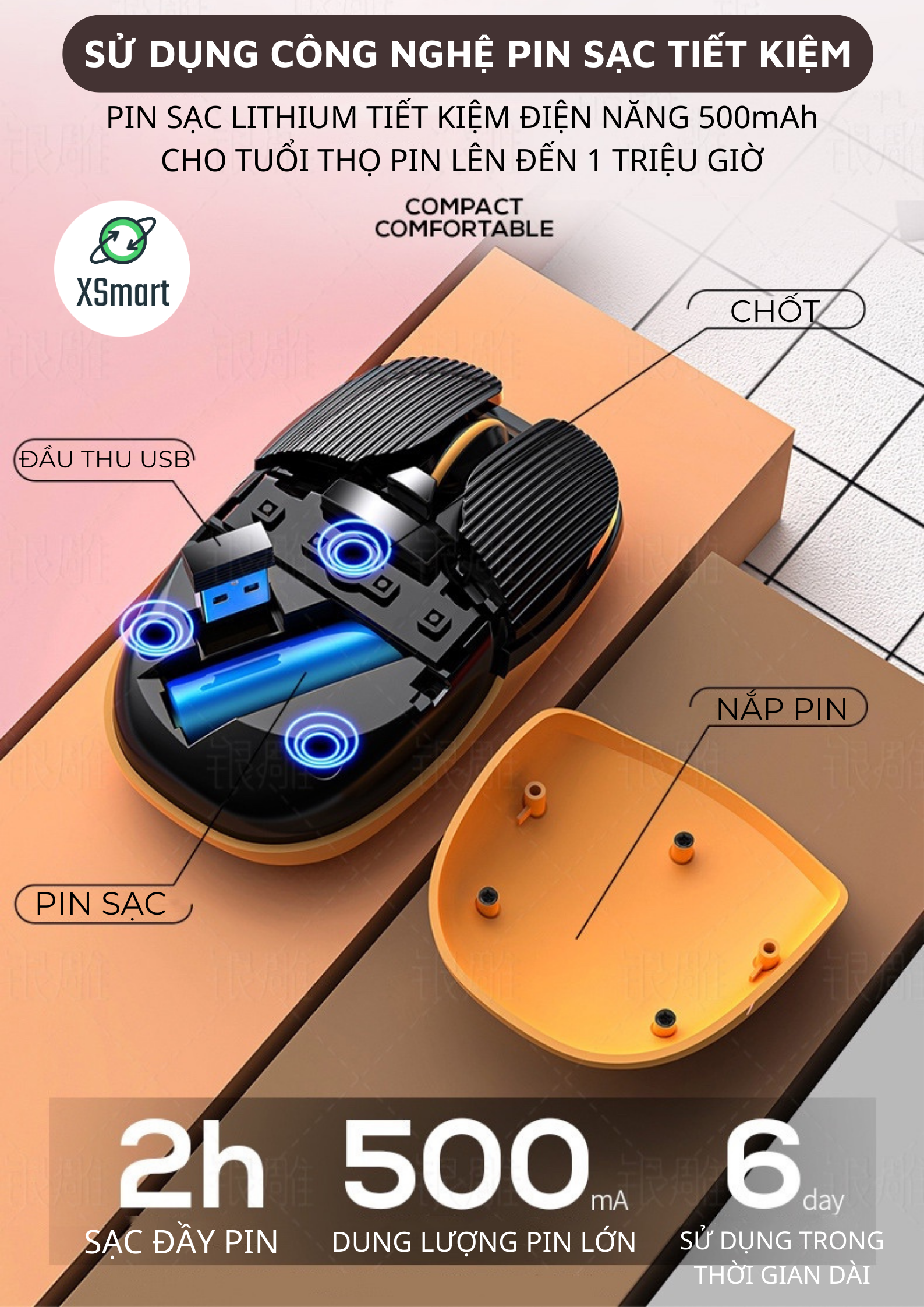 Chuột Bluetooth Không Dây A10 Hình Chibi Siêu Cute, Sử Dụng Pin Sạc Dùng Văn Phòng Tiện Lợi, Chơi Game Điện Thoại, Máy tính, PC-Hàng Chính Hãng