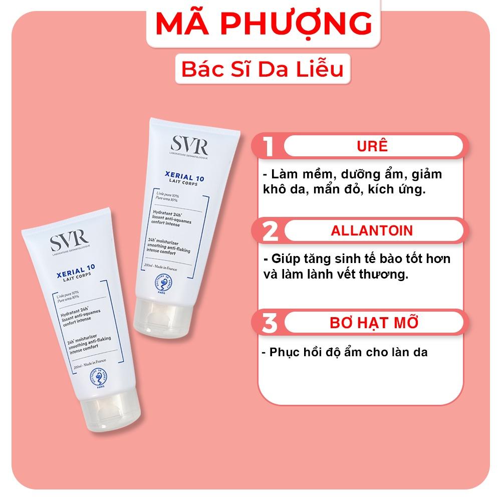 Sữa dưỡng thể và giữ ẩm SVR Xerial 10 Lait Corps cho da khô và rất khô dành cho mặt và toàn thân