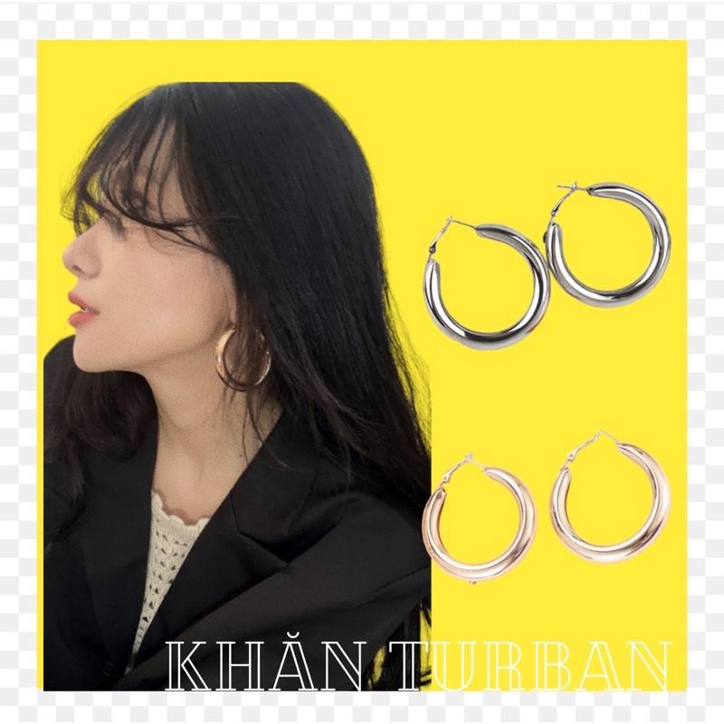 Khuyên tai tròn phong cách âu mỹ - Hoa tai dáng tròn trơn