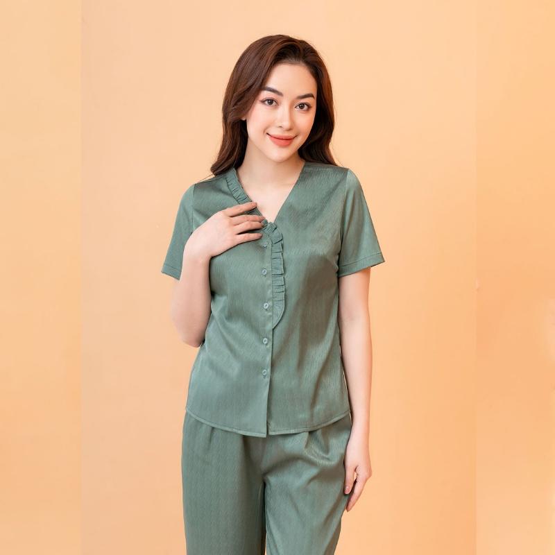 Pijma, Đồ ngủ mặc nhà ngắn tay nữ basic Freedy WBD1216