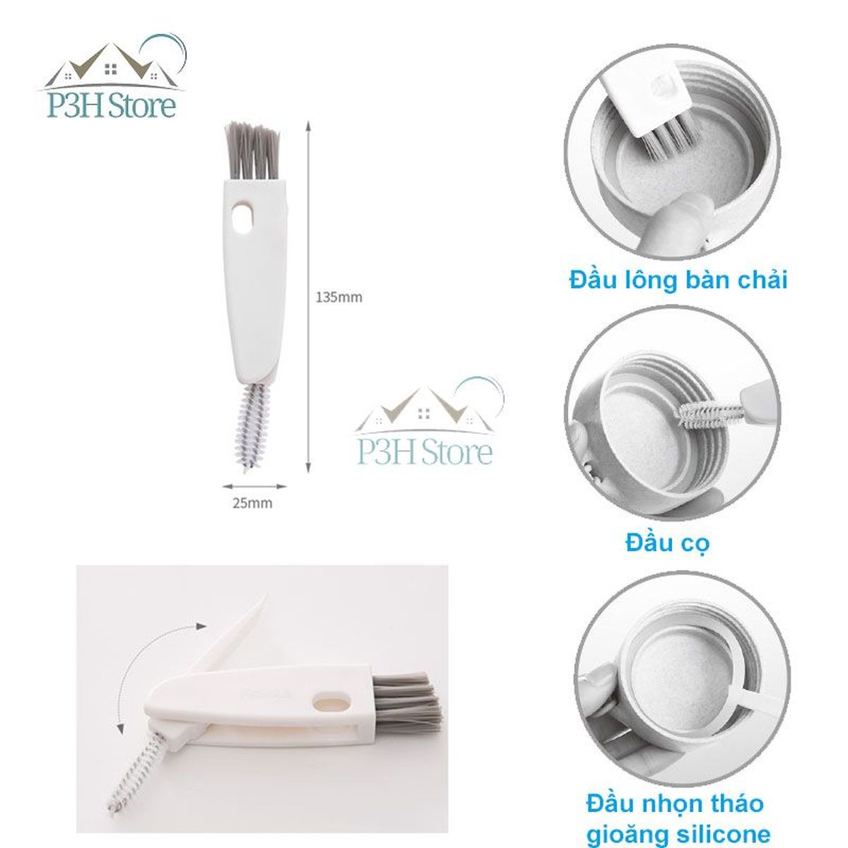 Dụng cụ cọ rửa bình giữ nhiệt bình nước và vệ sinh các khe hẹp QJ0126 p3hstore