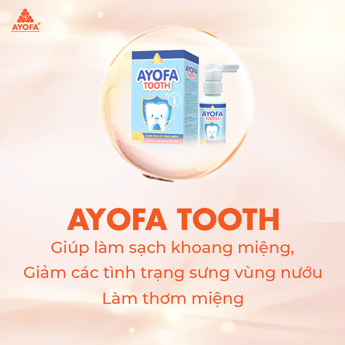 Xịt Chống Sâu Răng Cho Bé và Thơm Miệng Người Lớn AYOFA TOOTH 50ml