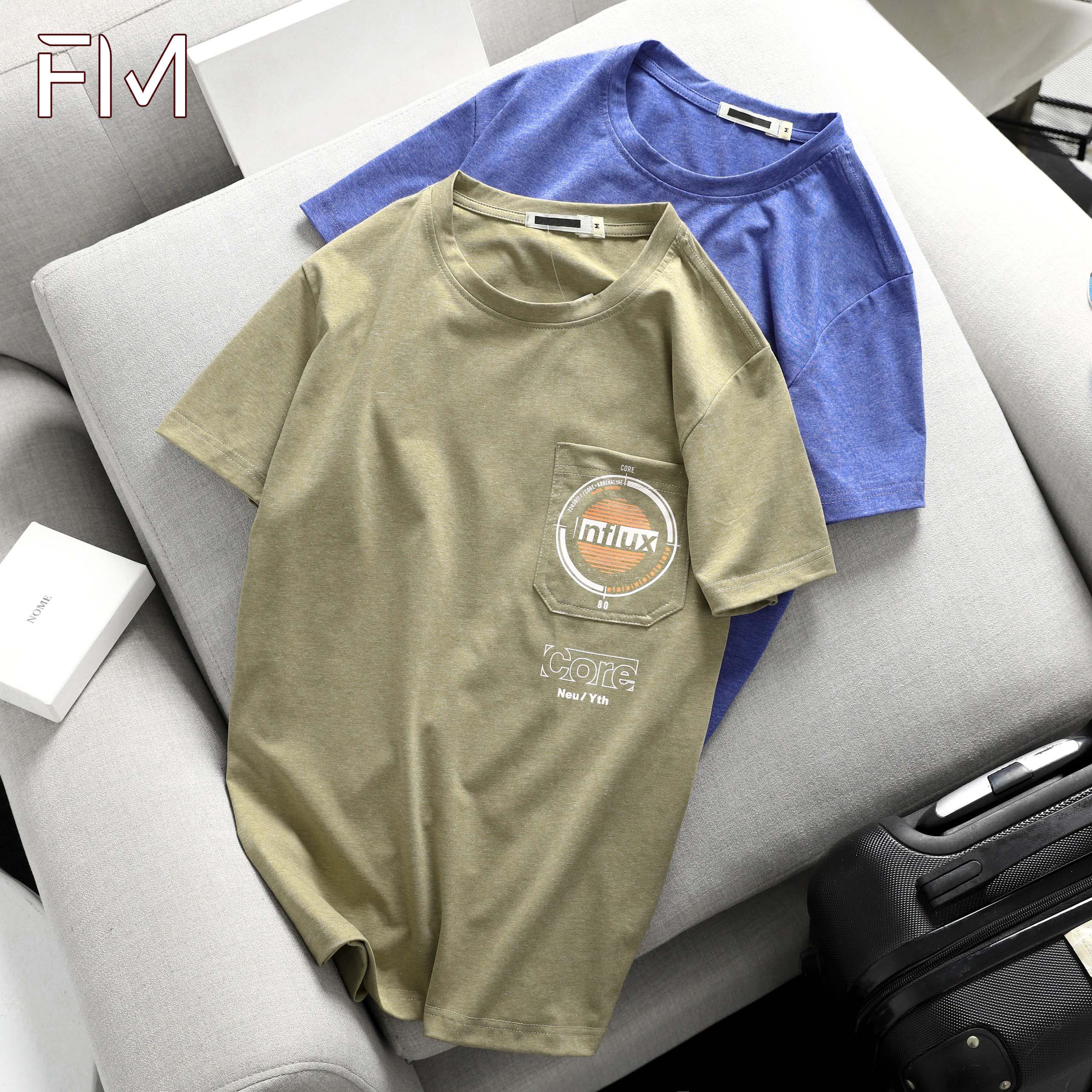 Áo thun nam cổ tròn tay ngắn có túi, chất thun cotton thấm hút co giãn tốt - FORMEN SHOP - FMPS181