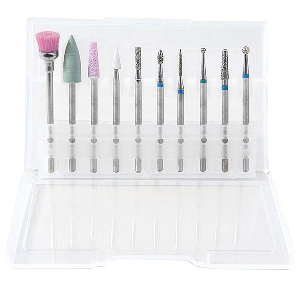 10 Pieces Tungsten Steel Nail Drill Bits for Nail File Manicure Pedicure 01