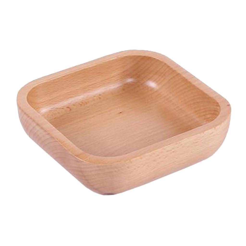 Square Wooden Refreshment Salad Bowl With Rice Noodles Fruit Plate - Light