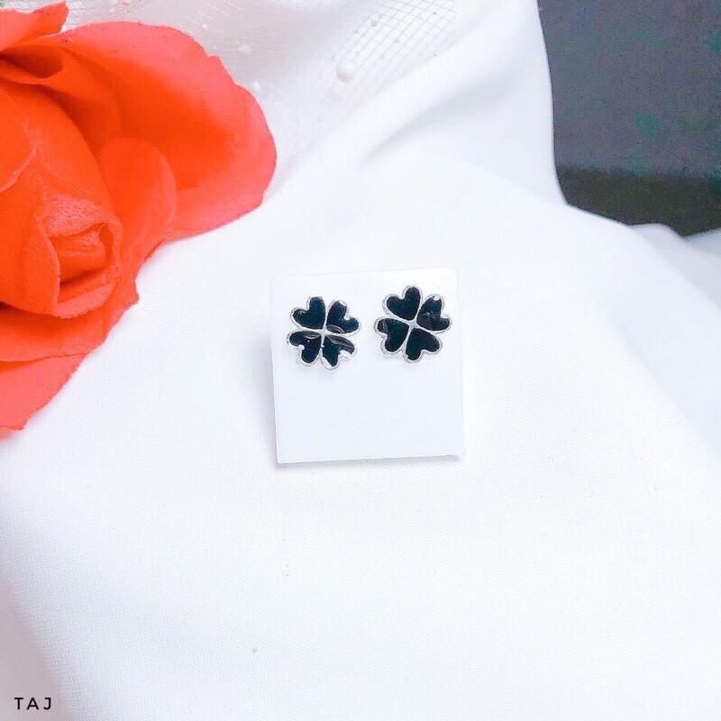 BÔNG TAI CỎ 4 LÁ ĐEN