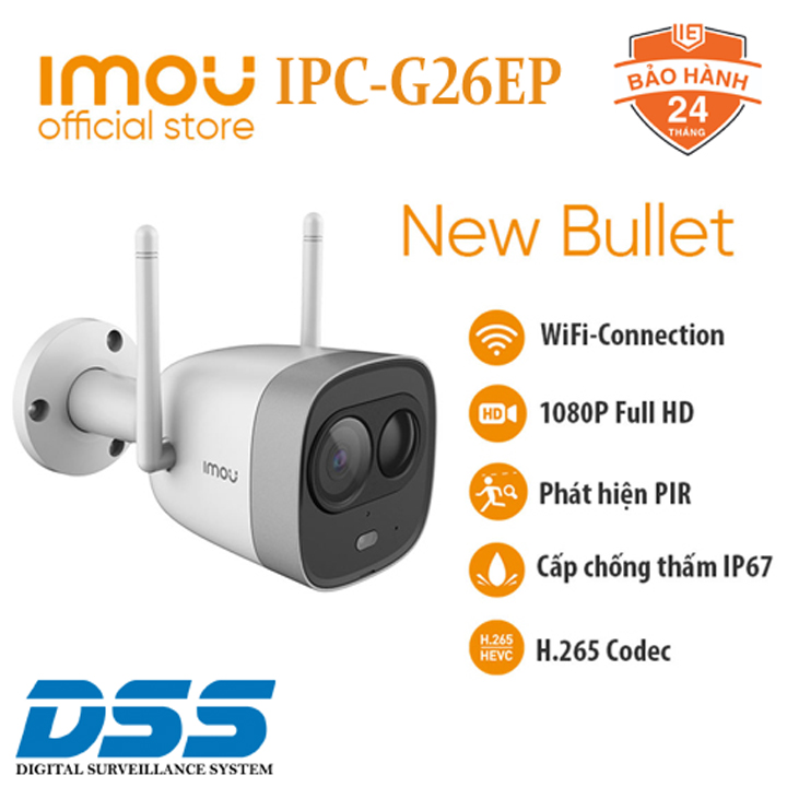 Camera IP Wifi 2.0MP IPC-G26EP-IMOU hàng chính hãng DSS Việt Nam