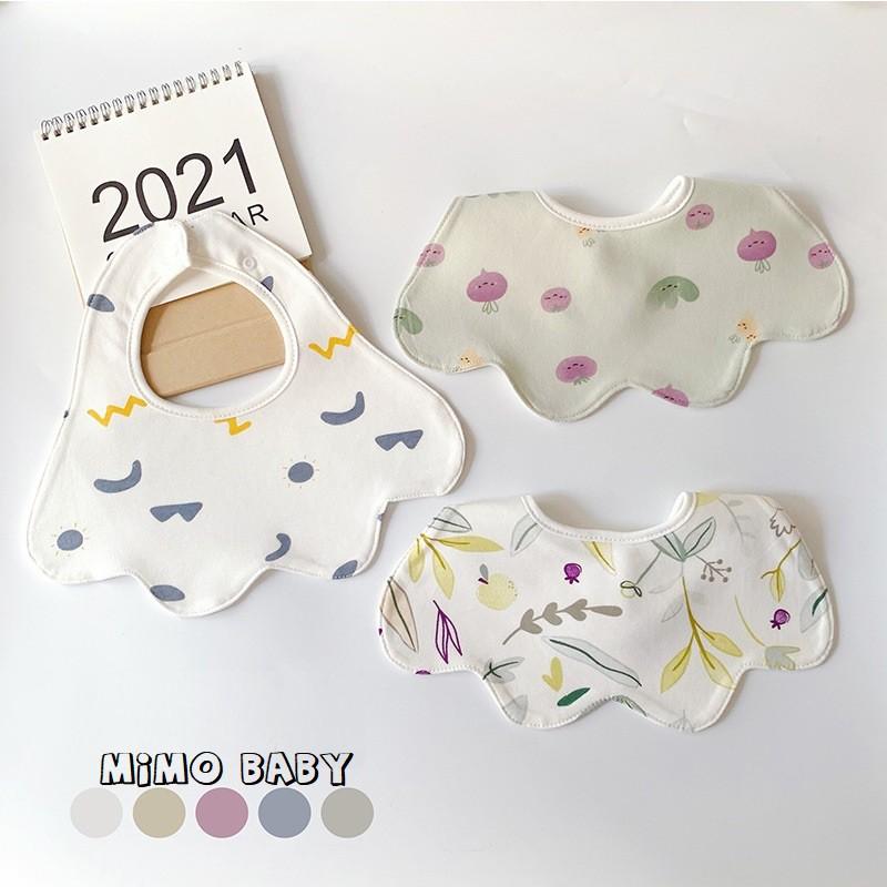 Set 3 yếm cổ hình dẻ quạt cotton mềm mại cho bé Mimo Baby YC07