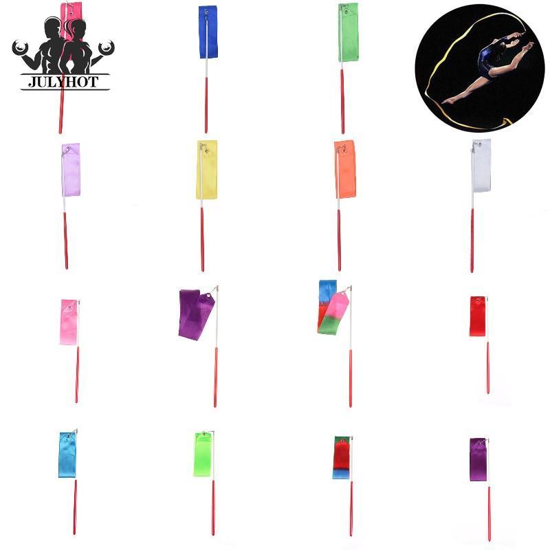 Thể dục dụng cụ 1/2m Dải băng màu thể dục dụng cụ thể dục nhịp điệu Thiết bị thể dục dụng cụ khiêu vũ Dầm ba lê Ballet Streamer Công cụ đào tạo thanh que Color: 1m purple