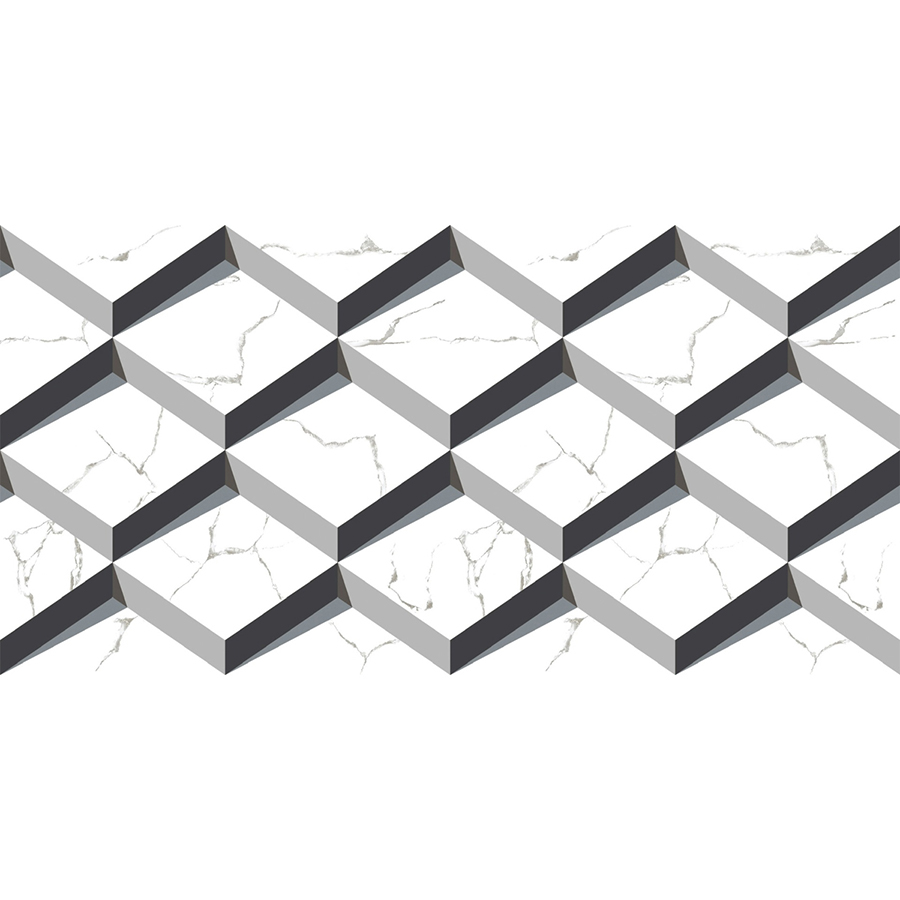 Gạch men ốp tường LUSTRA INEMB0601200058 họa tiết 3D khối lập phương, phong cách, độ hút nước dưới 0.5%, kích thước 600mmx1200mm, thùng 2 viên - Hàng chính hãng
