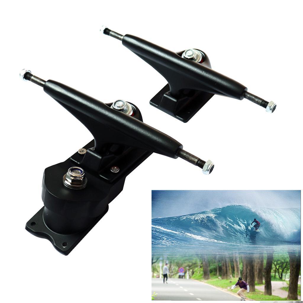 1 Pair Skateboard Trucks 6.25 inch Black/Silver Bushings Mounting Hardware for Longboard Decks Cruise