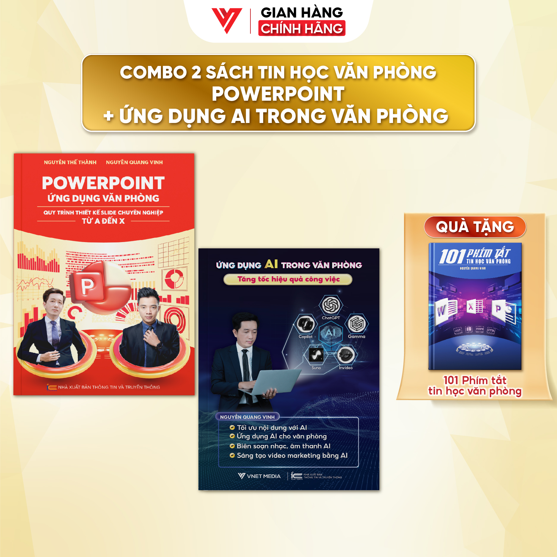 Combo 2 Sách Ứng Dụng AI Và Sách PowerPoint - Ứng Dụng Văn Phòng Từ Cơ Bản Đến Nâng Cao